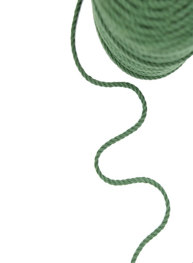 Bobbiny | 3 Ply Twisted Macrame Cotton Cord Dori (Roll Packaging) Thread for Macrame DIY and Other Projects | Green | 4mm,100 Meter - Image 3